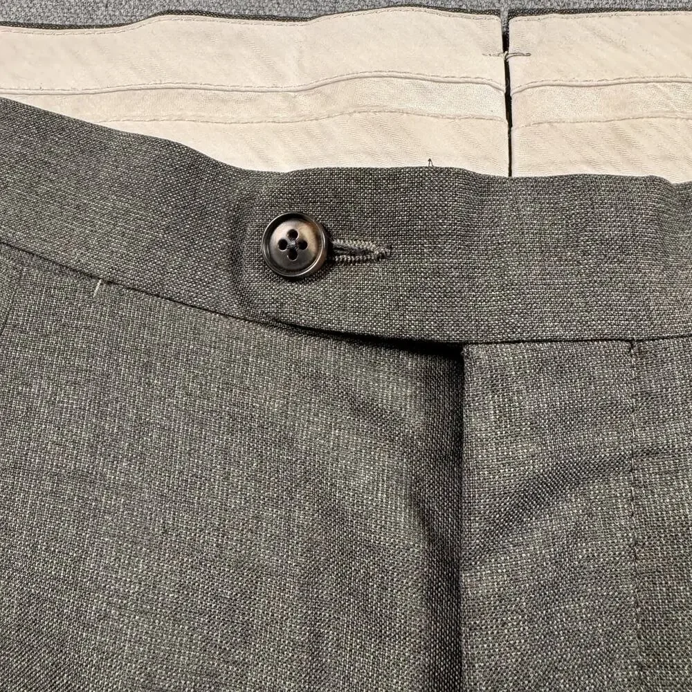 Suitsupply Brescia Mens Pure Wool Dress Pants Dark Green 38 Regular 38x27